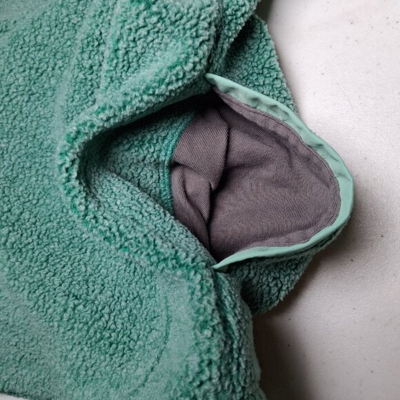 LL Bean Fleece Jacket Women S Green Tumbled Sherpa 1/4 Snap Up Gorpcore Outdoors - Picture 9 of 12